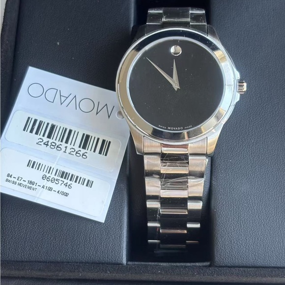 Movado Silver and Black Man Watch 38MM